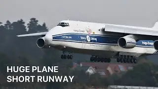 HUGE ANTONOV AN-124 LANDS ON SMALL RUNWAY AT FRIEDRICHSHAFEN