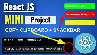 React Mini Project: Clipboard Copy + Custom Snackbar implimentation | resuseable Snackbar
