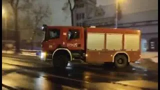 Noworoczny Wyjazd alarmowy 671[S]25 - GCBA RT 532 Scania P400ISS Wawrzaszek - JRG Zabrze