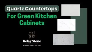 Relay Stone Quartz - The best quartz countertops for Green kitchen cabinets.
