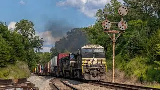 NS Trains on the Ex. VGN RY near Brookneal, VA 7/11/2023