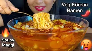 Eating Hot & Spicy 🔥 Soupy Maggi Noodles Asmr 😋 Korean Ramen Noodles | Maggi Eating Challenge