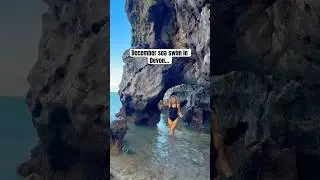 Solo Winter sea swim at hidden GEM in Devon 🌊 #seaswim #solo #swim #coldwatertherapy #travel