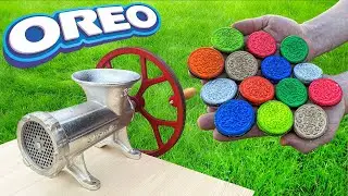 EXPERIMENT COLORFUL OREO VS MEAT GRINDER | meat grinding experiments are awsome