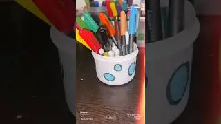 Best out of waste✌🏻 converting a plastic container into beautiful pen stand💫 #crafts #art