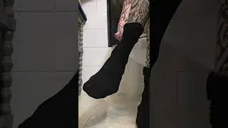 MY OTC BLACK NYLON SOCK TEASE AND SHOE PLAY IN THE BATHROOM (PART 1)