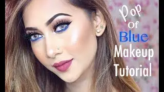 PoP of Blue Makeup Tutorial ll Blue EYELiner ll Sumayaa Meem
