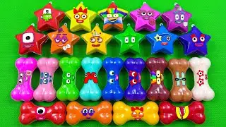 So Colorful Clay 🌈 Numberblocks Slime with Mini Star, Bones is Super Satisfying 💖 ASMR Vibes 🦴