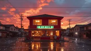 Tokyo Lofi Rain 🌧️ Rainy Sunset Streets in Japan For Relaxation