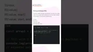 Array.prototype.fill() | #array #javascript