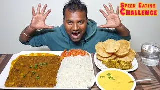 Massive Rajma Chawal, Basmati Rice, Kadi, Poori, Kathal ki Sabji Eating Challenge | Food Challenge