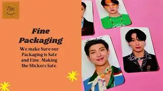 BTS Dynamite Photo Type U Shaped Cut Large Stickers (Set of 7 + 4 Freebie)