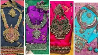 Latest jewellery aari work blouse designs 2020 || jewellery maggam work blouse designs || blouses