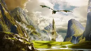 Dragon Valley Ambience | Dragon noises, Flapping wings, Growl, Roar, Birds, Crickets | ASMR