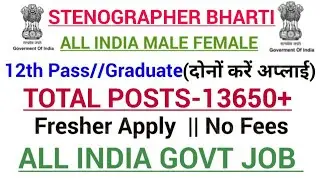 STENOGRAPHER RECRUITMENT 2019|New jobs 2019 |New job opening 2019jobs in 2019