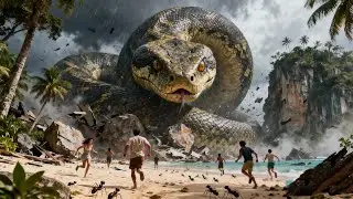 Tourists visiting a deserted island unexpectedly awakened a prehistoric giant python!【大蛇3龙蛇之战】