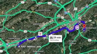 Driving to South Knoxville, Tennessee Via US-11