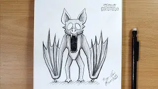 Step by Step Tutorial: Drawing The Bat (99 Nights in the Forest) | Easy Horror Sketch