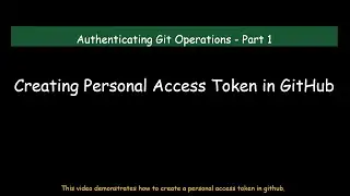 Creating personal access token in Github