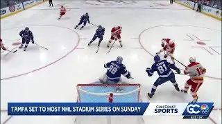 Tampa Bay Lightning prepare to play outdoor hockey at Raymond James Stadium on Sunday
