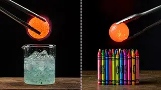 1000&deg;C Glowing Metal Ball vs Crayons, Sanitizer & Ice