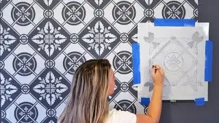 How To Stencil A Tile Wall With Spanish Inspired Tile Stencils