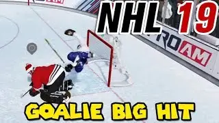 GOALIE WITH A BIG HIT - NHL 19 FUNNY MOMENTS