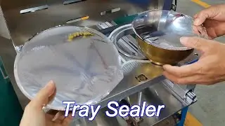 aluminum foil bowl stainless steel tray sealing machine automatic tray sealer