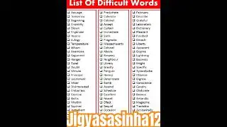 List of difficult word ll can you read difficult word ?