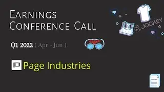 Page Industries Ltd. | Q1 2022 | Earnings Conference Call