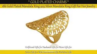 18k Gold Plated Mandala Ring 925 Silver Mandala Ring Gift For Her Jewelry