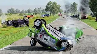 Rollover Pileup Crashes #12 – BeamNG Drive | CrashBoomPunk