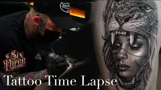 TATTOO TIME LAPSE | GIRL IN LION HEADDRESS | CHRISSY LEE