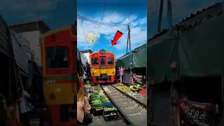 Maeklong Railway Market | World's Most Dangerous Railway Market #shorts