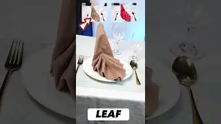 LEAF DESIGN TABLE NAPKIN FOLDING WITH NAMES