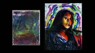 Acrylic painting & Live Feed Portrait