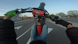 WHEELIES ON MY CRF250r CRAZY STREET RIDE!!