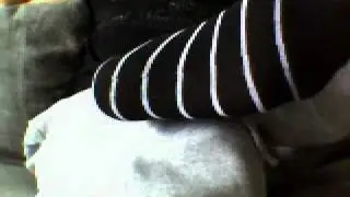 Black Sneakersocks with white stripes / Ringelsocken