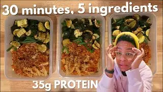 SIMPLE high protein veggie packed pasta