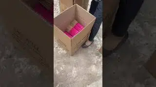 Packing Pink Incense Stick on box preparing for loading on container 40HC