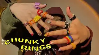 diy chunky clay rings to ✨ spice up ur fit ✨