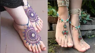 Trendy nd aesthetic collection of crochet/lace/beads work barefoot sandals for ladies 2022