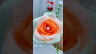 DIY ribbon 3 color rose flower #diy #flowers #gift #craft #handmadegifts #rose #diycrafts #ribbon
