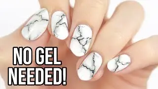 Realistic White Marble Nails Using REGULAR NAIL POLISH!