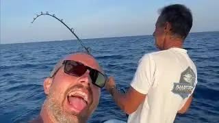 Traina con il vivo corazziere big !Charter Pesca Palermo