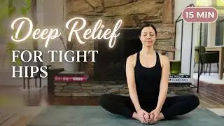 15 Minute Beginner Friendly Yoga for Deep Relaxation | Yin Yoga for Tight Hips