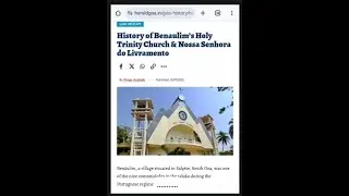 History - Benaulim Goa - Nossa Senhora do Livramento - Holy Trinity Church