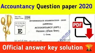 Bihar board Accountancy 2020 previous year question paper complete objective solution with PDF