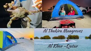 Al Thakira Mangrove Al Khor -Qatar | #beach | #tenting | #crabhunting | #fishing | #grilling