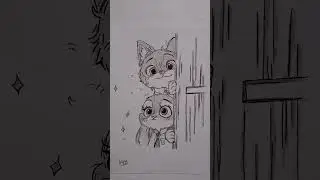 Zootopia Vibes ✨ Cute Disney Drawing #DisneyDrawing #ZootopiaArt #Shorts
